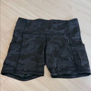 lululemon athletica Black Camo Athletic Shorts